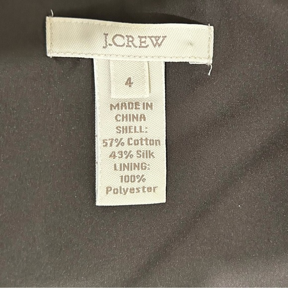J. Crew Brown Ruffled Sleeveless Silk Blend A-Line Knee Length Dress Size 4 - Picture 2 of 6